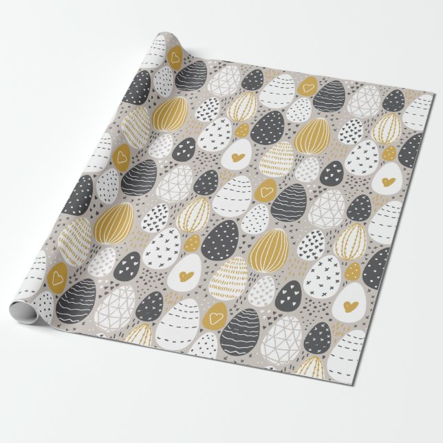 Papel De Regalo Huevos de Pascua Cute Pastel (Desenrollado)