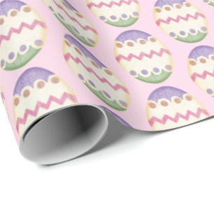 Papel De Regalo Huevos de Pascua en rosa