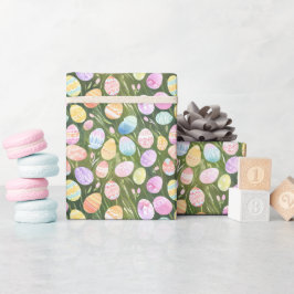 Papel De Regalo Huevos de Pascua Pastel | Hermosa Acuarela de Prim