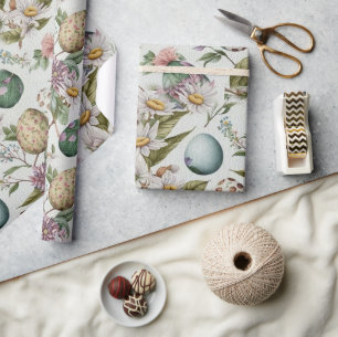 Papel De Regalo Huevos de Pascua patrón nostálgico vintage No8