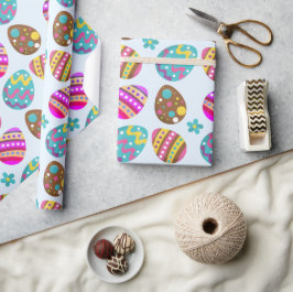 Papel De Regalo Huevos de Pascua Regalo Azul Pastel 