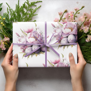 Papel De Regalo Huevos de Pascua y deslumbramiento floral Pascua