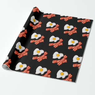 Papel De Regalo Huevos Fritos Tocino Desayuno Amantes Comida Basur
