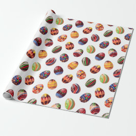 Papel De Regalo Huevos multicolores felices de Pascua