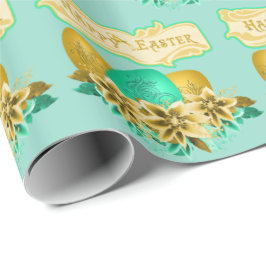 Papel De Regalo Huevos Y Flores De Pascua Felices Pascua