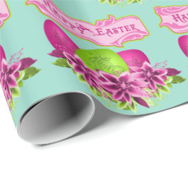 Papel De Regalo Huevos Y Flores De Pascua Felices Pascua