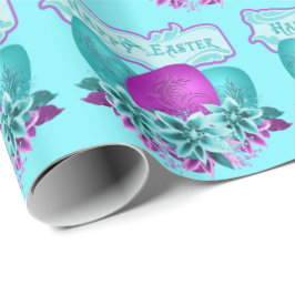 Papel De Regalo Huevos Y Flores De Pascua Felices Pascua