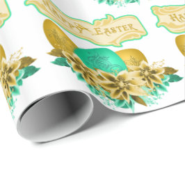 Papel De Regalo Huevos Y Flores De Pascua Felices Pascua