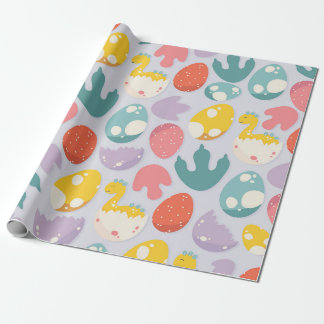 Papel De Regalo Huevos y huellas de dinosaurios