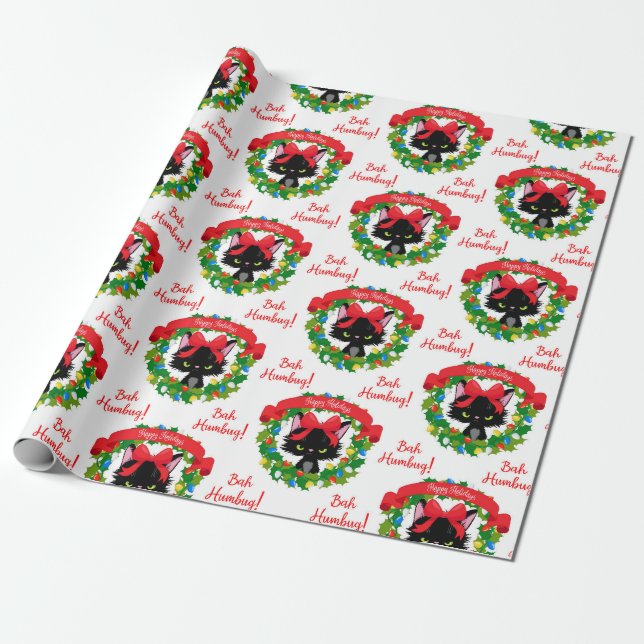 Papel De Regalo Humbug de bebé verde rojo para gatos enojados Navi (Desenrollado)