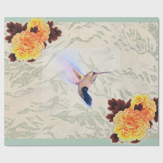 Papel De Regalo HUMMINGBIRD MARIGOLD WrapPaper (Superficie plana)