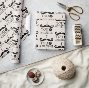 Papel De Regalo Humor de bigote de crema negra