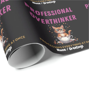 Papel De Regalo Humor de gato identificable Pensador excesivo prof