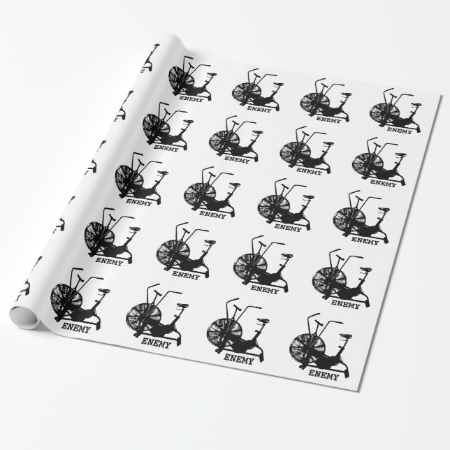 Papel De Regalo Humor de gimnasio blanco negro entrenamiento diver (Desenrollado)