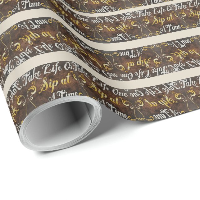 Papel De Regalo Humor gráfico de vino (Esquina del rollo)