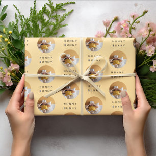 Papel De Regalo Hunny Bunny Photo Easter Naranja   Personalizado