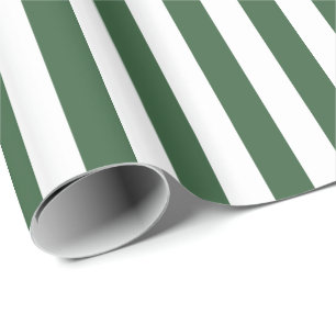 Papel De Regalo Hunter Green and White Stripe
