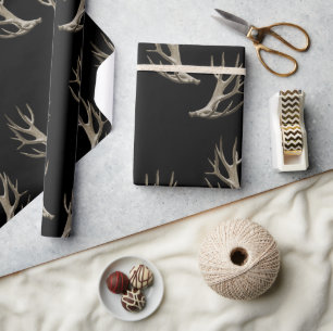 Papel De Regalo Hunter Tema Deer Antlers Ajuste de regalo
