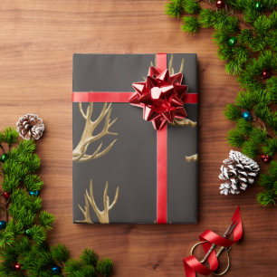 Papel De Regalo Hunter Tema Deer Antlers Ajuste de regalo