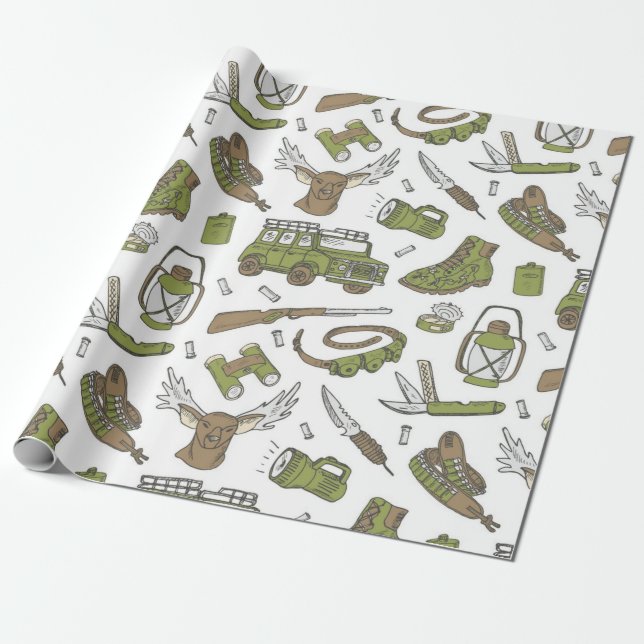 Papel De Regalo Hunting Pattern (Desenrollado)