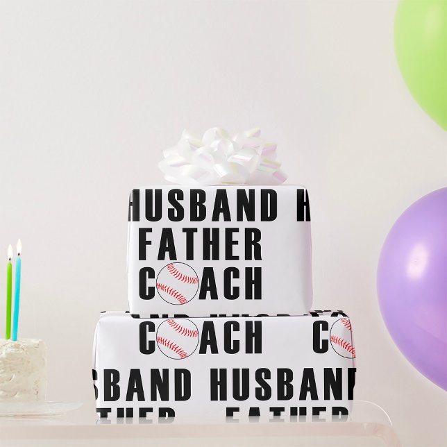 Papel De Regalo Husband Father Coach Baseball Dad Quote (Subido por el creador)