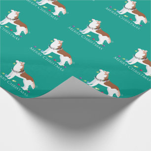 Papel De Regalo Husky Siberiano - Rojo - Feliz diseño navideño