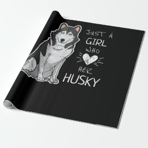 Papel De Regalo Husky Sólo Una Chica que ama a su Husky Perro