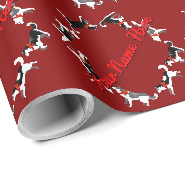 Papel De Regalo Husky Wraping Paper Navidades Husky Gift Paper (Esquina del rollo)