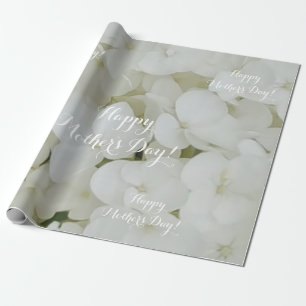 Papel De Regalo Hydrangea Flores Blancas Florencia Floral Elegante