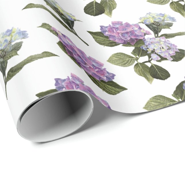 Papel De Regalo Hydrangea Flowers (Esquina del rollo)
