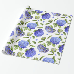 Papel De Regalo Hydrangeas azules