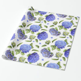 Papel De Regalo Hydrangeas Blue