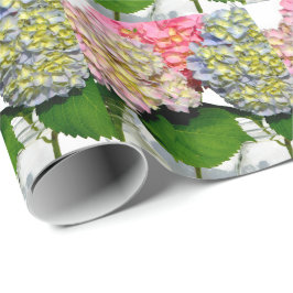 Papel De Regalo Hydrangeas Mason jar rosa azul floral