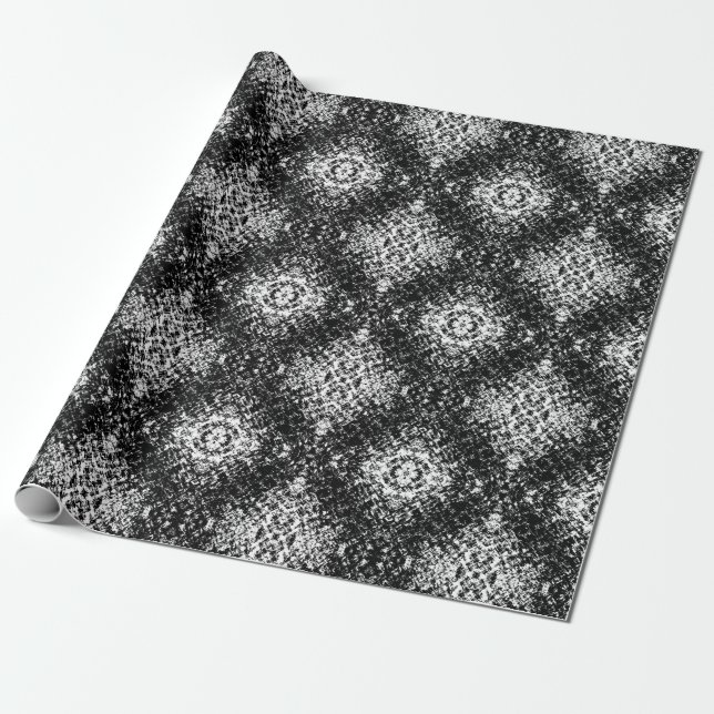 Papel De Regalo Hypnotic Abstract Black And White Modern Art (Desenrollado)