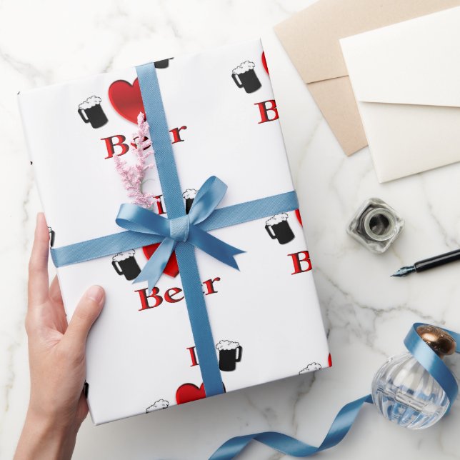 Papel De Regalo I Heart Beer Design (Regalar)