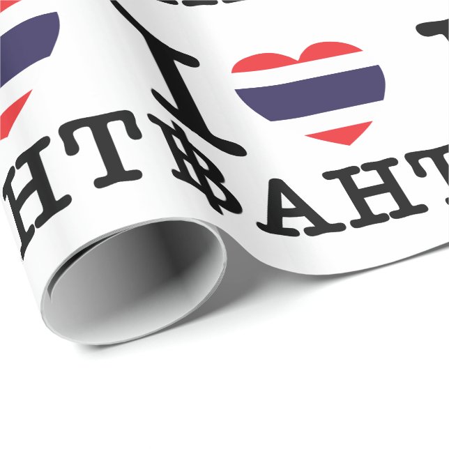 Papel De Regalo I Heart (Love) Baht (Esquina del rollo)