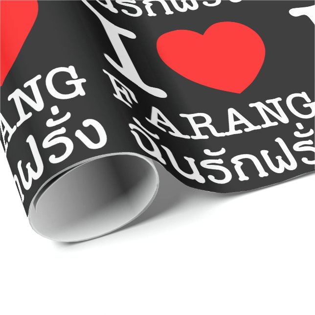 Papel De Regalo I Heart (Love) Farang (Esquina del rollo)