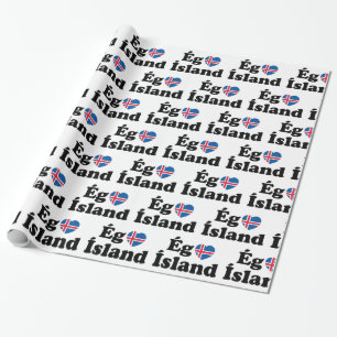 Papel De Regalo I Heart (Love) Islandia [Ég Elska Ísland] Islandés