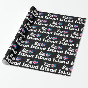 Papel De Regalo I Heart (Love) Islandia [Ég Elska Ísland] Islandés