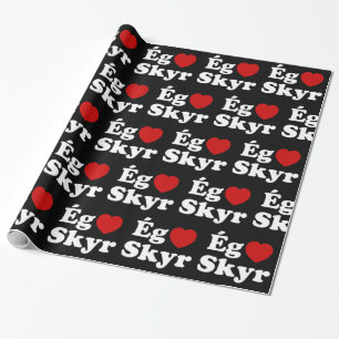 Papel De Regalo I Heart (Love) Skyr [Ég Elska Skyr] Islandés