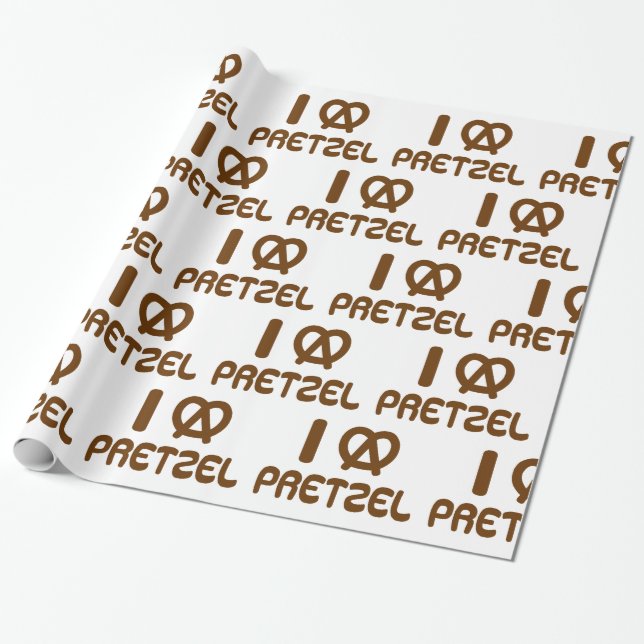 Papel De Regalo I Heart Pretzel (Desenrollado)