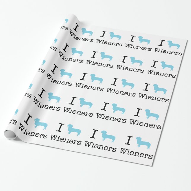 Papel De Regalo I Heart Wieners (Desenrollado)