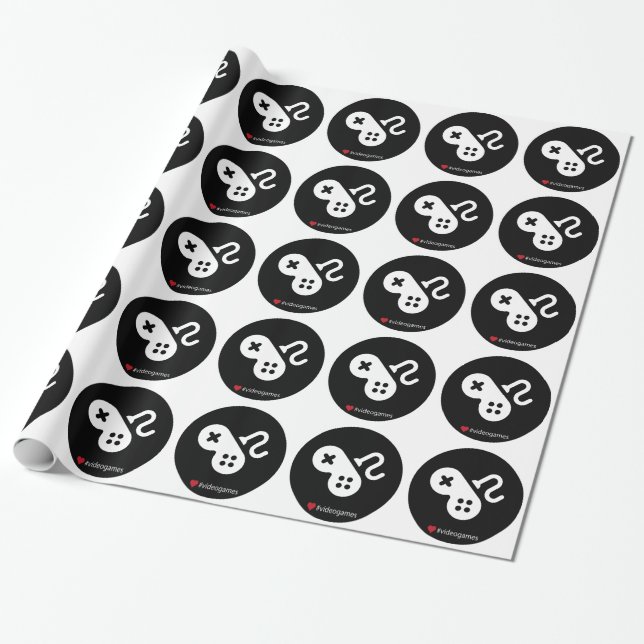 Papel De Regalo I Love Video Games (Desenrollado)