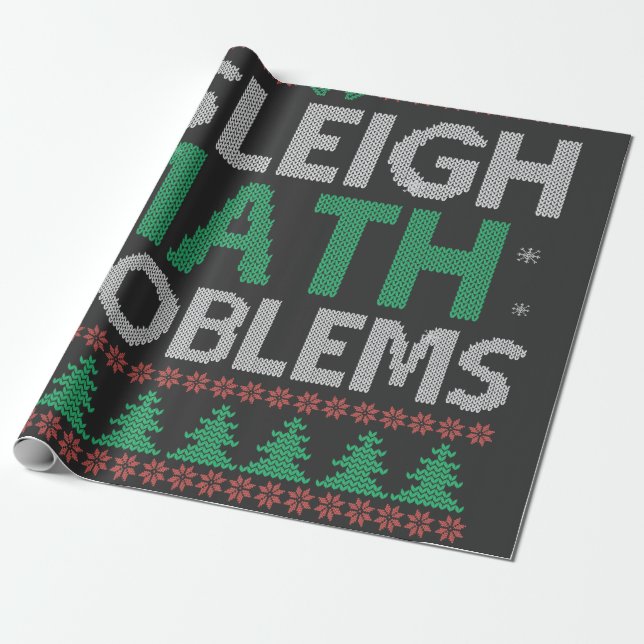 Papel De Regalo I Sleigh Math Problem Funny Ugly Xmas Sweater (Desenrollado)