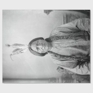 Papel De Regalo Icono Americano Nativo: Líder Lakota Toro Sentado