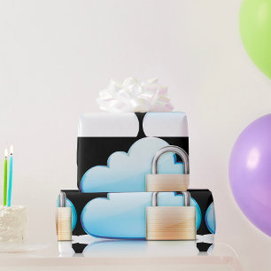 Papel De Regalo Icono de almacenamiento seguro en la nube con cand