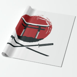 Papel De Regalo Icono de espada de Samurai con cosecha de personal