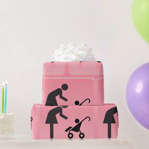 Papel De Regalo Icono De Madre E Hijo