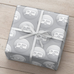 Papel De Regalo Icono de remolque de campamento plateado RV minima