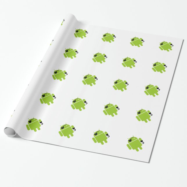 Papel De Regalo Icono de Robot Android como pirata (Desenrollado)